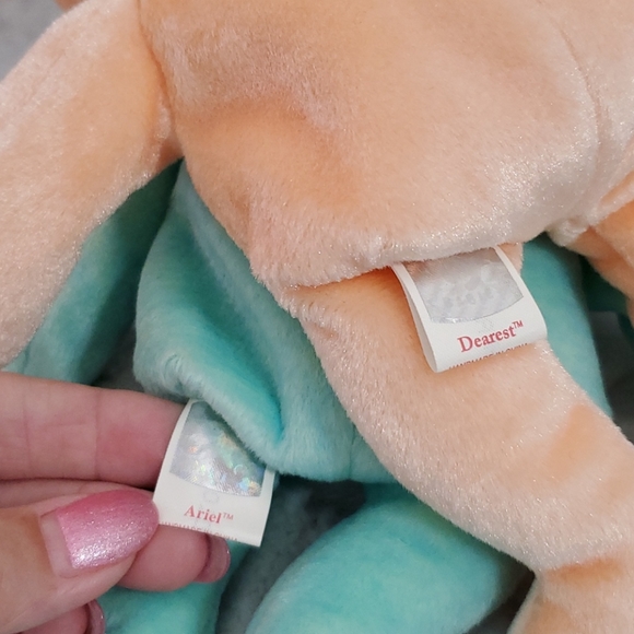 TY 2 Beanie Babies Bears  green ARIEL 2000 peach DEAREST 2000 NWT collectors - Picture 8 of 11
